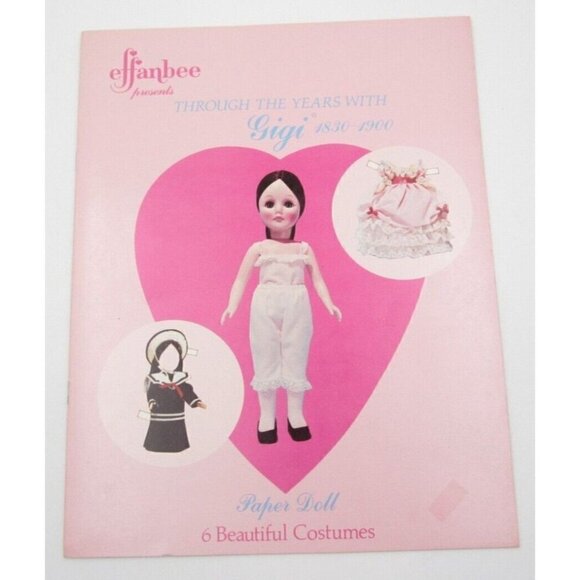 Vtg Effanbee 1830-1900 Gigi Paper Doll 6 Beautiful Costumes (Uncut) - Picture 1 of 9